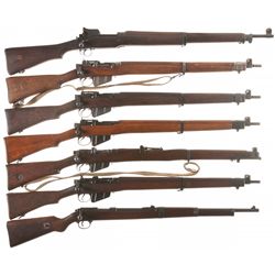 Six Bolt Action Military Rifles and One Training Rifle