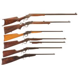 Six Stevens Single Shot Rifles