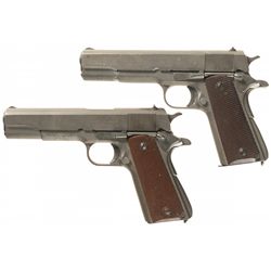 Collector's Lot of Two U.S. Property Marked World War II Model 1911A1 Semi-Automatic Pistols