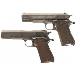 Collector's Lot of Two World War II U.S. Military Government Model 1911A1 Semi-Automatic Pistols