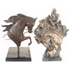Image 1 : Two Bronze Horse Statues, One Marked "Elwell"