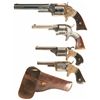 Image 1 : Four Antique Spur Trigger Revolvers