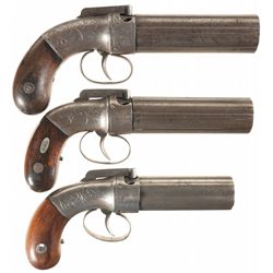 Collector's Lot of Three Allen & Thurber Pepperbox Revolvers
