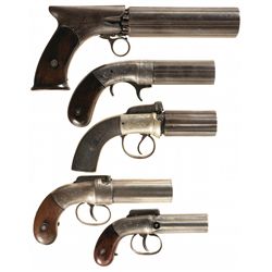 Five Percussion Pepperboxes
