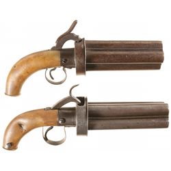 Pair of Unique Pepperbox Pistols
