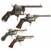 Image 1 : Four European Double Action Pinfire Revolvers
