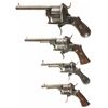 Image 2 : Four European Double Action Pinfire Revolvers