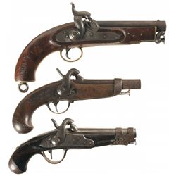 Three European Percussion Pistols