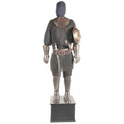 Riveted Chain Mail with Small Shield and Sword