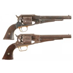 Collector's Lot of Two Martially Inspected Remington New Model Army Percussion Revolvers