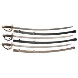 Three U.S. Cavalry Sabers with Scabbards