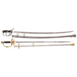 Inscribed Model 1902 Officer's Saber and Excellent Model 1860 Staff and Field Officer's Sword