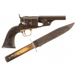 Colt Model 1860 Army Conversion Revolver with Knife