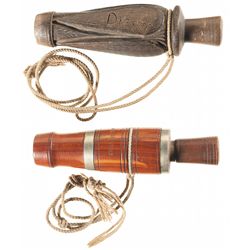 Two Desirable Wooden Charles Perdew Duck Calls
