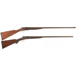 Two Double Barrel Hammer Shotguns
