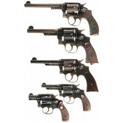 Five Smith & Wesson Double Action Revolvers
