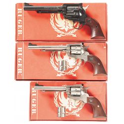 Three Ruger Revolvers with Boxes