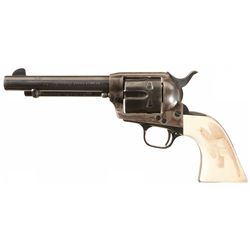 Second Generation Colt Single Action Army Revolver with Carved Ivory Grips