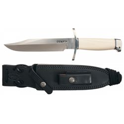 Randall Made Special Order Model 14 Attack Knife with Ivory Grip and Sheath