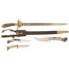 Image 1 : Four Antler Handle Edged Weapons