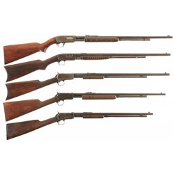 Collector's Lot of Five Slide Action Rifles