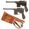 Image 1 : Two Broomhandle Semi-Automatic Pistols