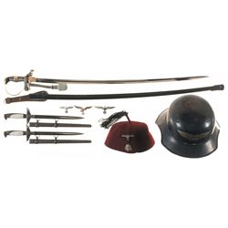 Grouping of Nazi Style Items, including an SS-Style Fez