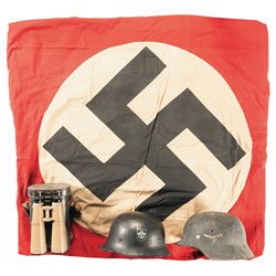 Grouping of Nazi Style Helmets and Related Items