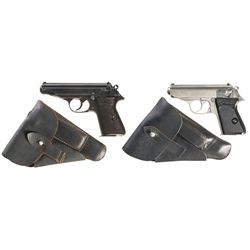 Collector's Lot of Two Walther Semi-Automatic Pistols with Holsters