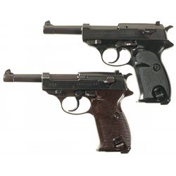 Two P-38 Style Semi-Automatic Pistols