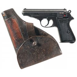 Pre-War Walther Model PP Semi-Automatic Pistol in 9 mm Kurz (380 ACP) with Holster