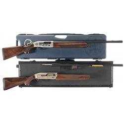 Collector's Lot of Two Engraved Ducks Unlimited Semi-Automatic Shotguns with Original Cases