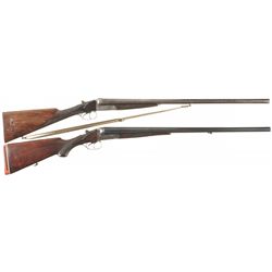 Two Hammerless Double Barrel Shotguns