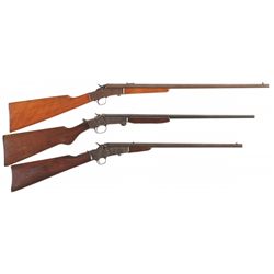 Two Single Shot Rifles and One Shotgun