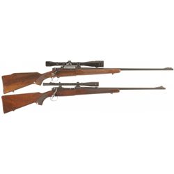 Two Winchester Bolt Action Rifles with Scopes