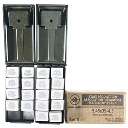 Two Ammunition Containers and One Shipping Box of 5.45 x 39 Ammunition
