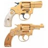 Image 2 : Two Gold Washed Colt Double Action Revolvers