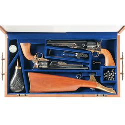 Two Cased United States Cavalry Commemorative Percussion Revolvers with Accessories