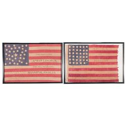 Two Framed Vintage Presidential Election Campaign Banners