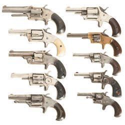 Ten Antique Spur Trigger Revolvers
