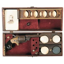 Moore's Patent National Arms Company Teat Fire Revolver with Custom Gamblers Kit