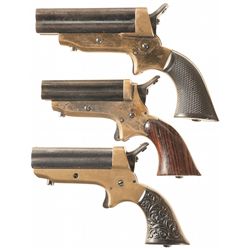 Collector's Lot of Three Sharps Pepperbox Pistols