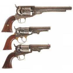 Three Navy Caliber Percussion Revolvers