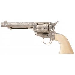 Engraved Antique Colt Single Action Army Revolver with Documentation