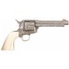 Image 2 : Engraved Antique Colt Single Action Army Revolver with Factory Letter and Ivory Grips