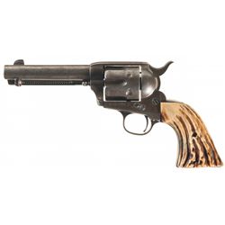Antique Colt Single Action Army Frontier Six Shooter Revolver with Stag Grips
