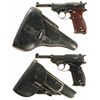 Image 1 : Collector's Lot of Two Nazi Proofed P-38 Semi-Automatic Pistols with Holsters