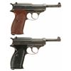 Image 2 : Collector's Lot of Two Nazi Proofed P-38 Semi-Automatic Pistols with Holsters
