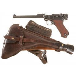 DWM 1917 Dated Model 1914 Artillery Luger Semi-Automatic Pistol with Holster and Shoulder Stock