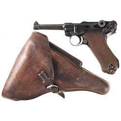 Mauser "S/42" Code 1938 Date Luger Pistol with Holster
